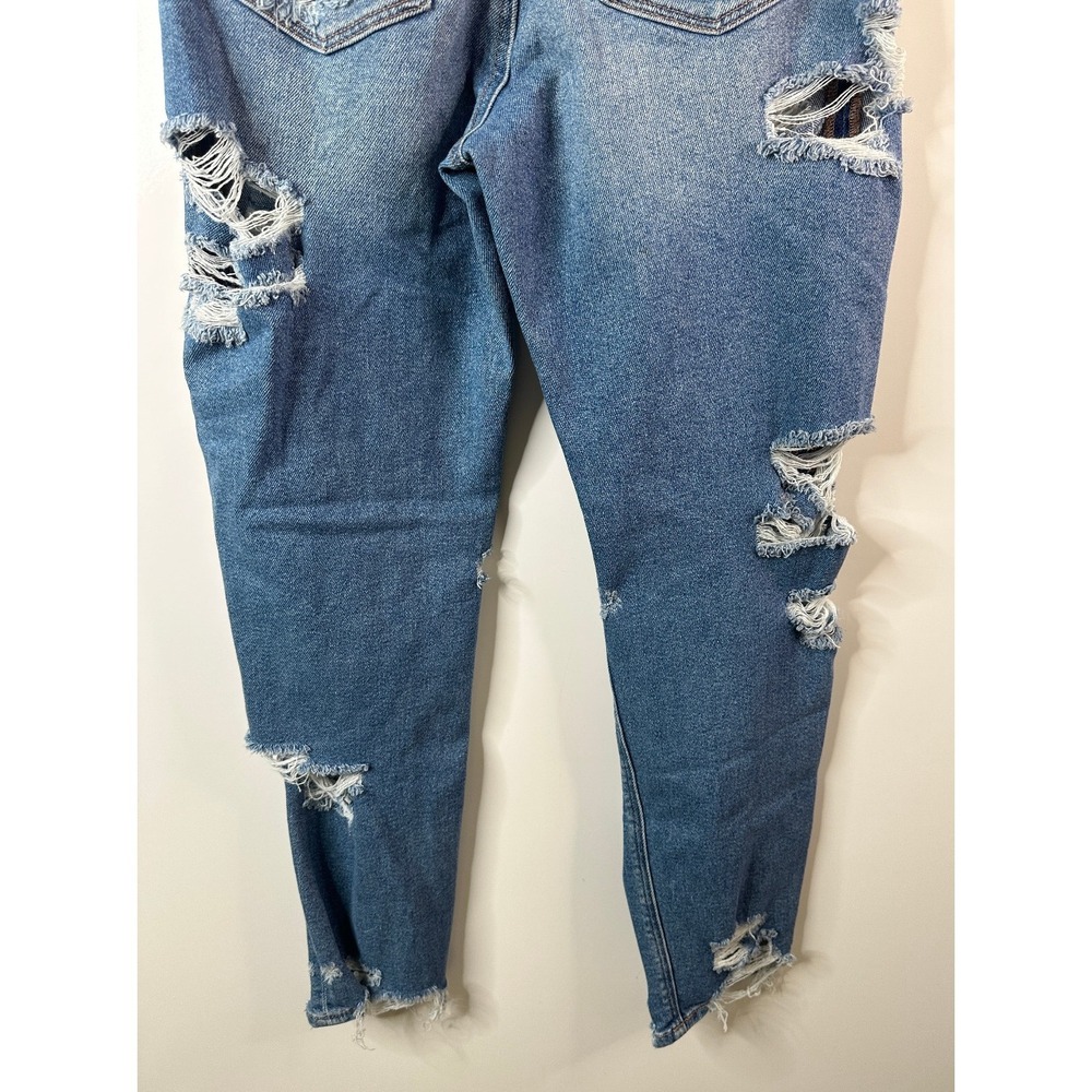 American Eagle Distressed Mom Jeans Size 6 Destroyed Ripped Grunge High Rise - Picture 9 of 13